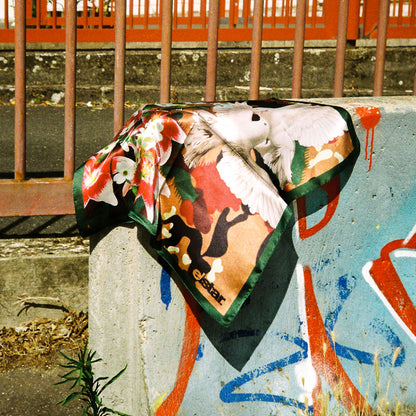 Camo Blossoms Silk Scarf