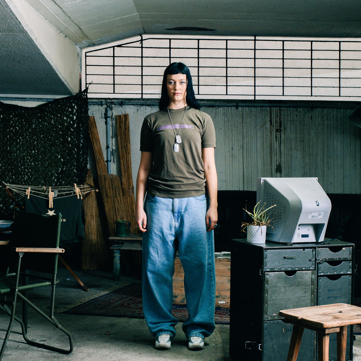 Violet Logo Army Tee